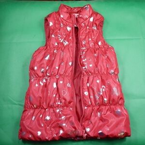 Girl's Red Faded Glory Valentine's Puffer Vest (M)